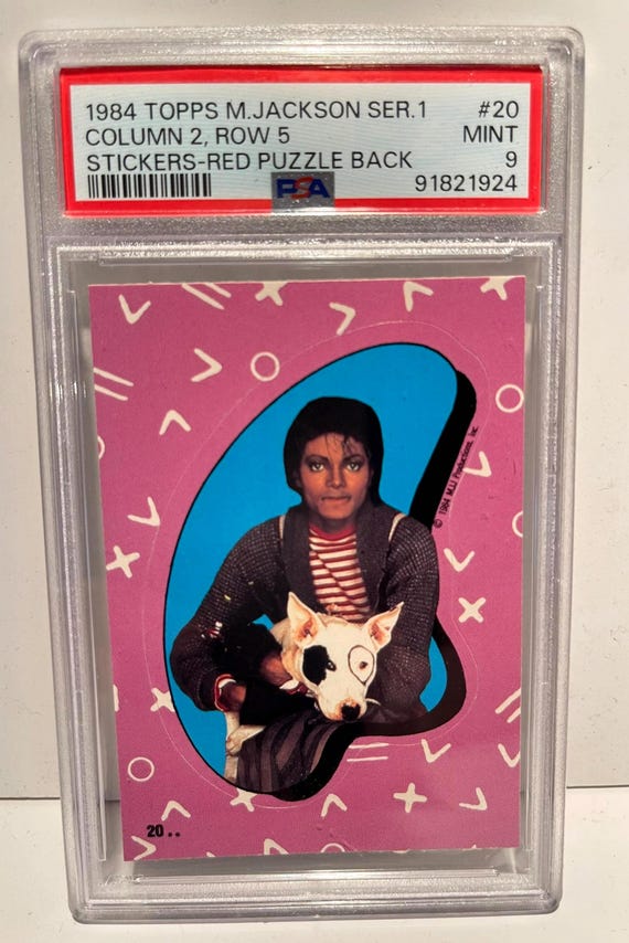 1984 Topps Michael Jackson Series 1 Stickers - PSA 9 Mint Graded
