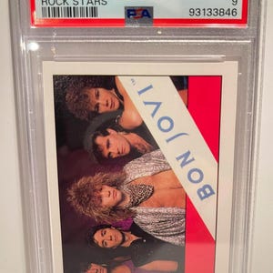 1985 Wonder Bread Rock Stars Bon Jovi PSA 9 MINT Rookie Card - Graded Authenticated Encased