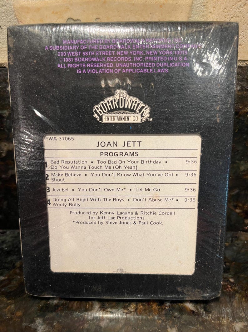Bad Reputation Record Label Joan Jett Bad Reputation Stereo NOS Sealed 8-track Tape 1981 Free ...
