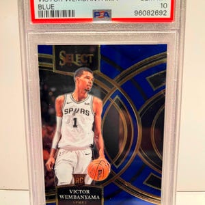 2023 Panini Select Victor Wembanyama #121 Blue PSA 10 Rookie- Authenticated. Encased, Graded!