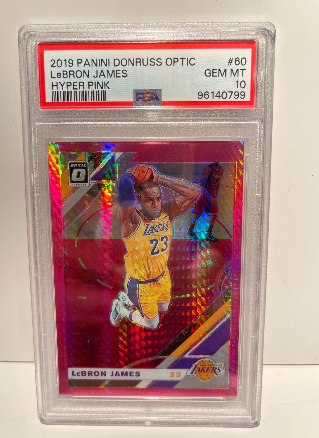 2019 Donruss Optic Hyper Pink Prizm #60 Lebron James Lakers PSA 10