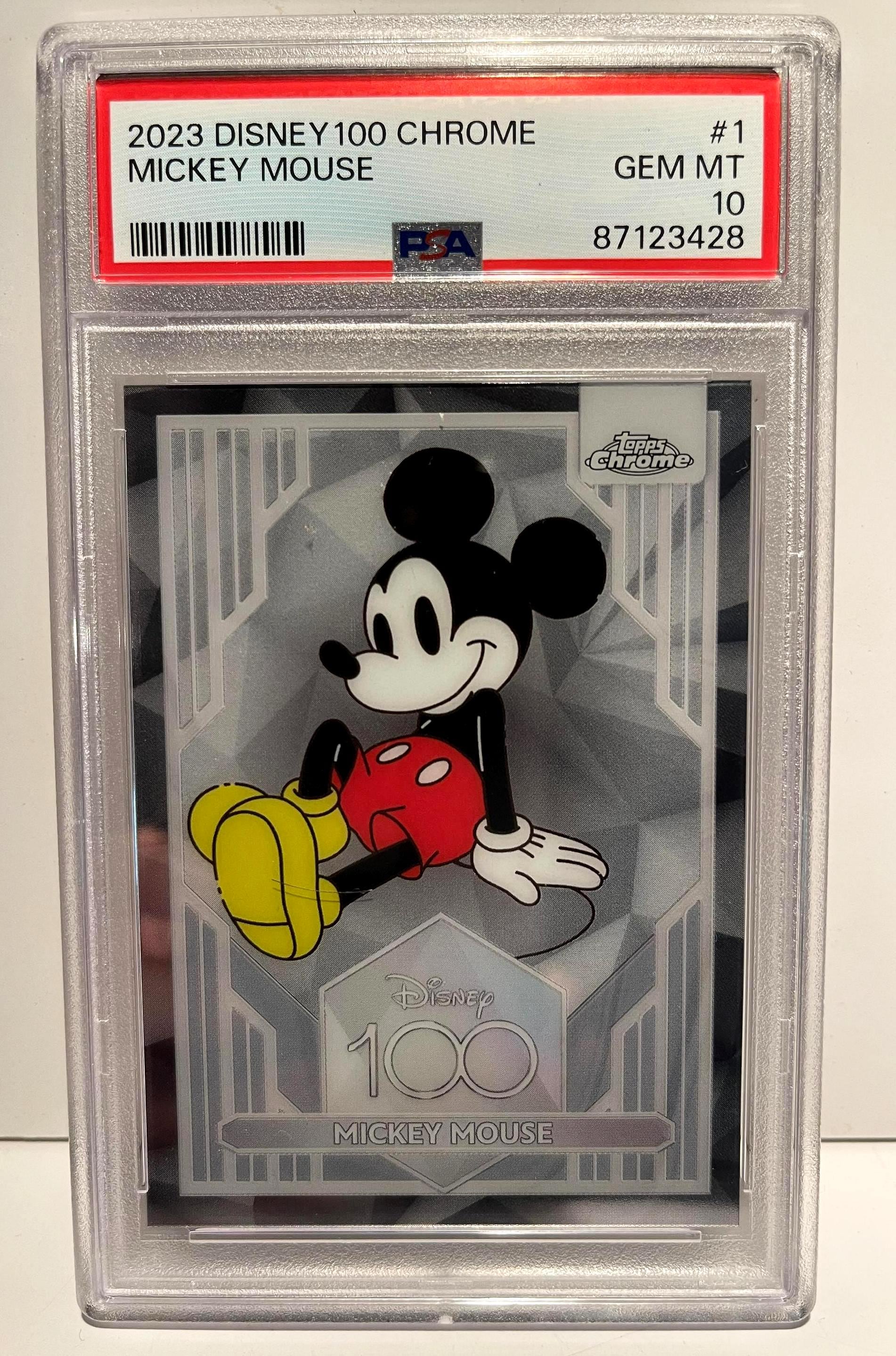 2023 Topps Chrome Disney 100 Mickey Mouse #1 PSA 10 Rare Encased