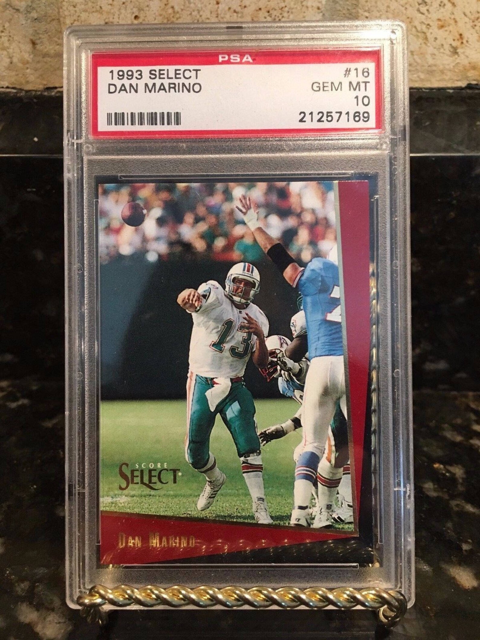 Dan Marino 1993 Select Football Card graded authenticated Etsy