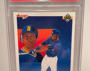 1990 Pont supérieur n° 24 Liste de contrôle des navigateurs Ken Griffey Jr. 2e année PSA, 10 pierres précieuses, classé menthe, sous boîtier