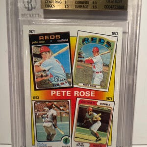 Pete Rose 1986 Topps Special 71-74 - graded, authenticated, encased - BGS 9.5 Gem Mint