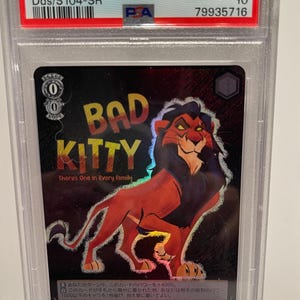 Disney 100 The Lion King Scar "Bad Kitty" Weiss Schwarz Musafa’s Brother PSA 10 -Graded Encased