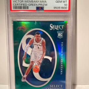 2023 Panini Select - Select Certified Green Prizm #3 Victor Wembanyama Rookie RC PSA 10