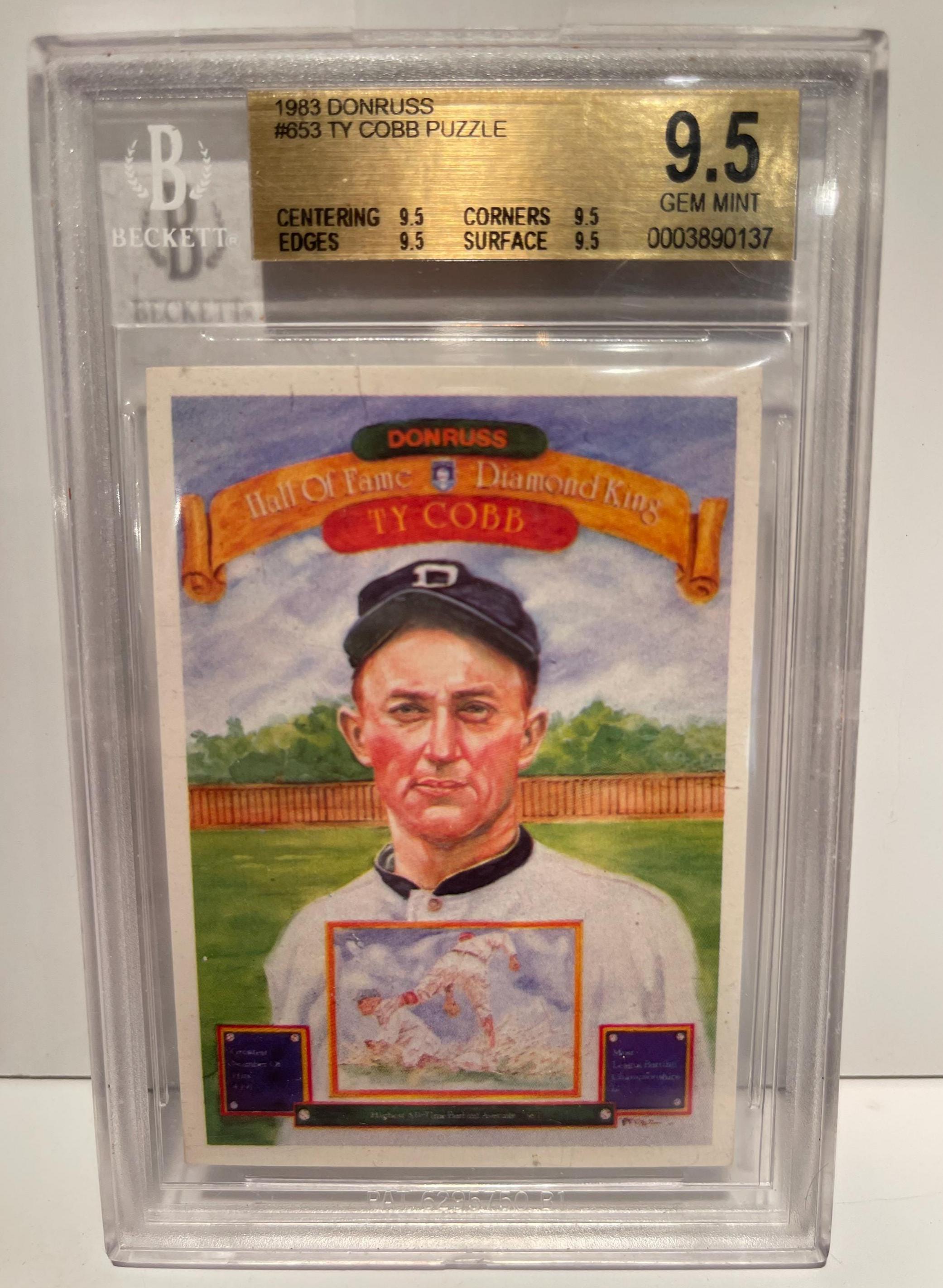 1983 Donruss Puzzle Card Hall of Fame Diamond King Ty Cobb #653