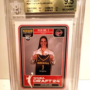 2024 Panini Instant WNBA Draft Night #DN1 Caitlin Clark RC Rookie BGS 9.5 Fever Encased Nearly Pristine Condition