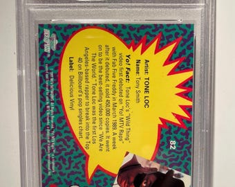 当時物 91年製 YO MTV RAPS オフィシャル ビンテージ パーカー 1991 Proset Musiccards Yo! MTV Raps #82 Tone Loc! PSA 10 -- Yo MTV