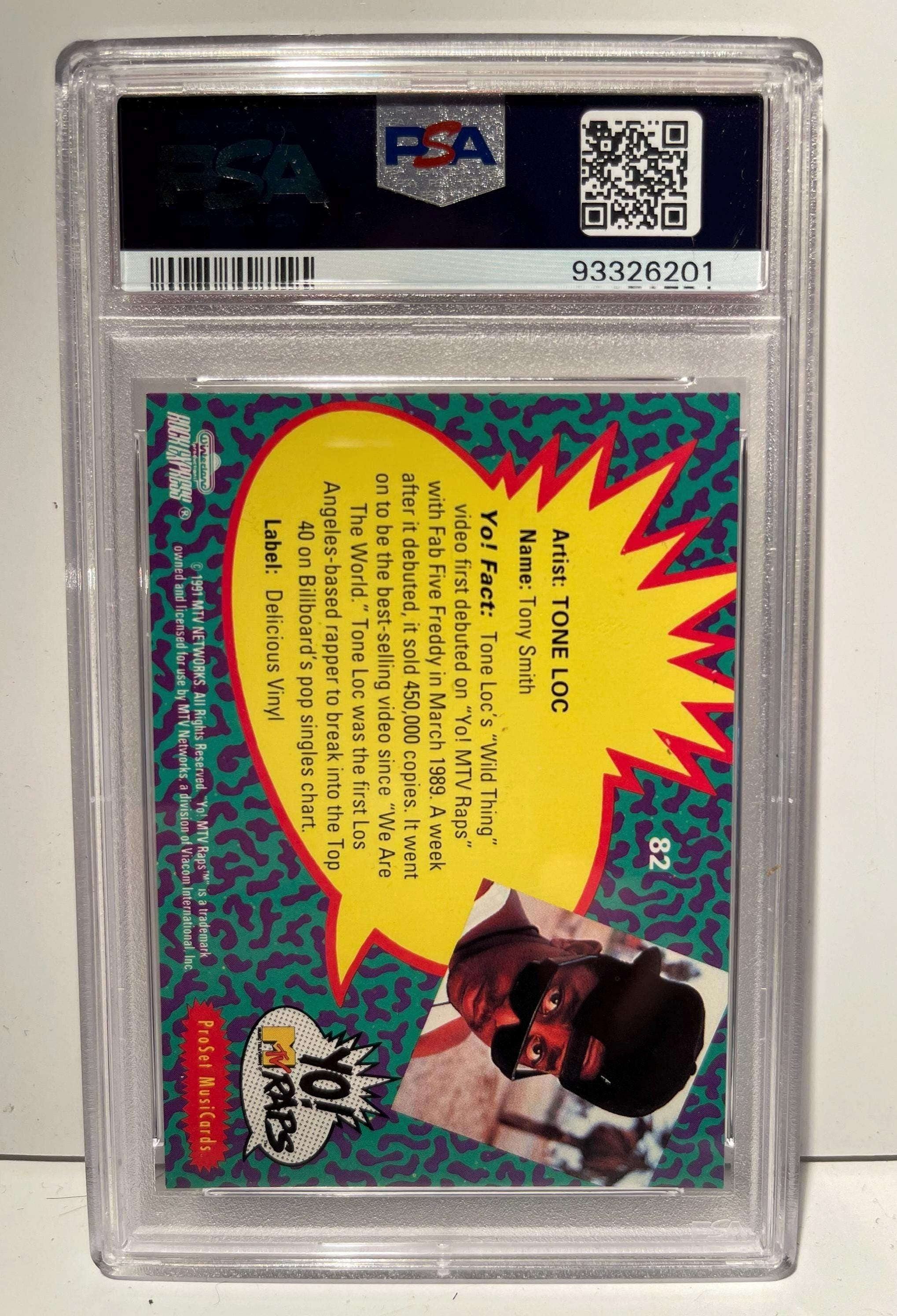 1991 Proset Musiccards Yo! MTV Raps #82 Tone Loc! PSA 10 -- Yo MTV