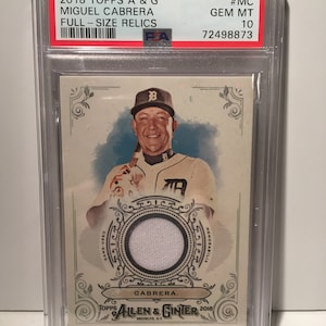 2008 Topps Allen Ginter Relics Cardigan Cabrera Detroit Tigers PSA 10 Selten