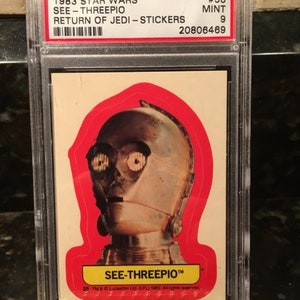 1983 Topps Star Wars Return of the Jedi Sticker #38 See Threepio PSA 9 - Encased, Graded & Authenticated by PSA