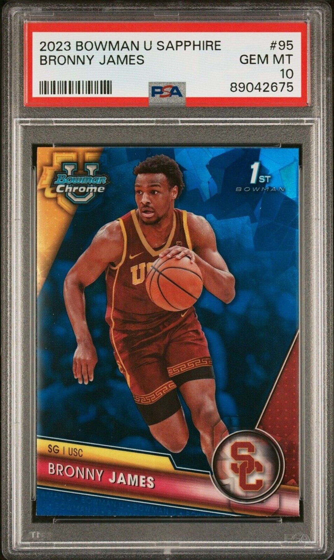 Bronny James 2023 Bowman University Chrome Sapphire Rookie Card PSA 10 ...