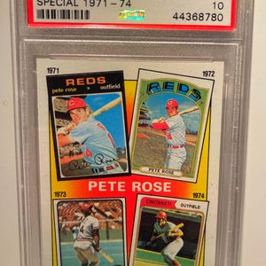 Pete Rose 1986 Topps Special 71-74 - graded, authenticated, encased - PSA 10 Gem Mint