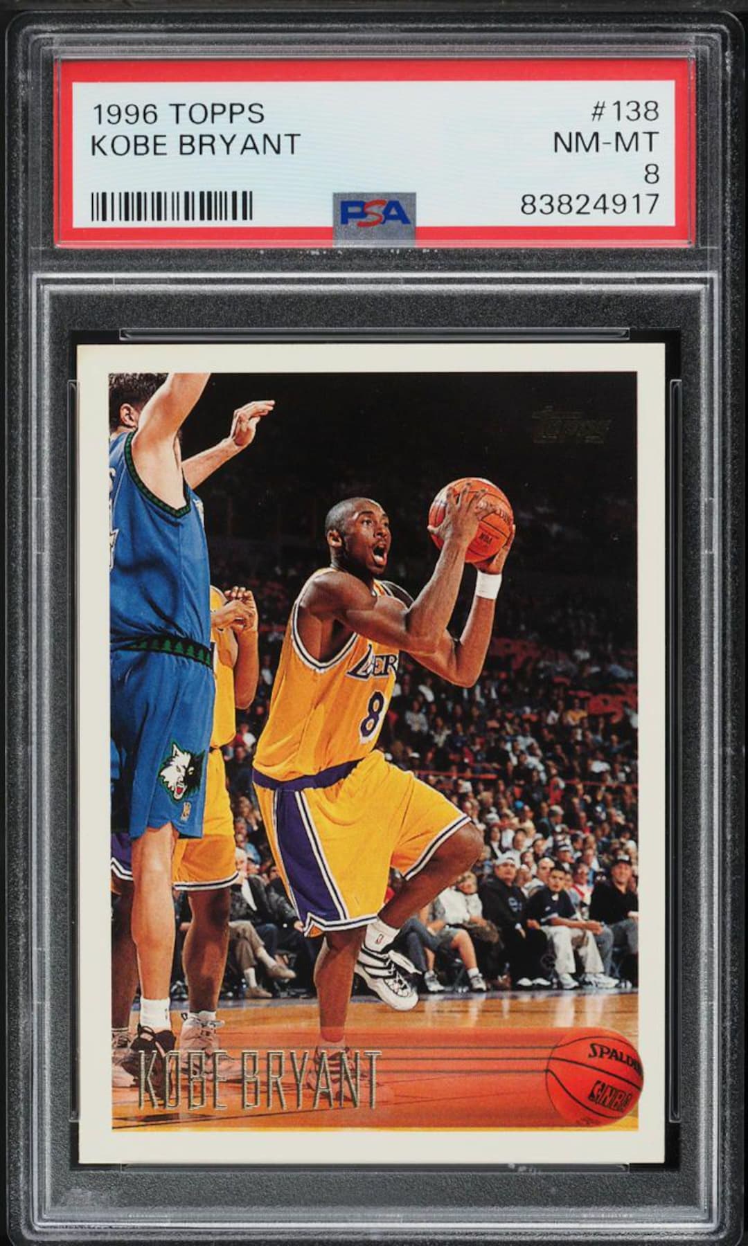 1996 Topps Kobe Bryant #138 PSA 8 Rookie Card - Graded Encased