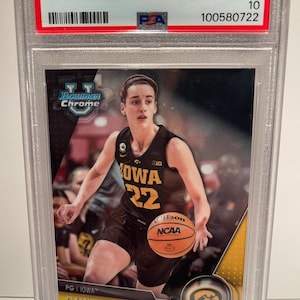 Caitlin Clark 2023 Bowman University Chrome Rookie Card PSA 10 Graded Encased