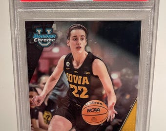 Caitlin Clark 2023 Bowman University Chrome Rookie Card PSA 10 Graded Encased