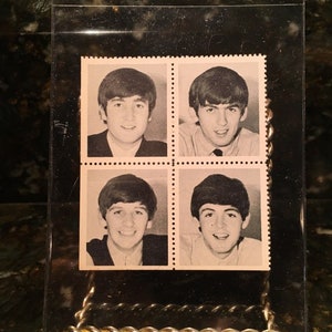 The Beatles - Original 1964 Uncut Stamps - 4 Vintage Originals - Not Reprints - Unused New Perforated! Jon, Paul, George, Ringo