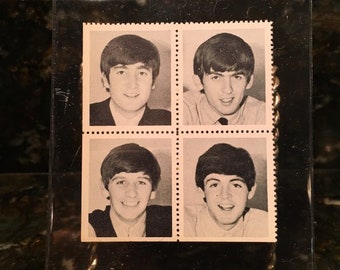 The Beatles - Original 1964 Uncut Stamps - 4 Vintage Originals - Not Reprints - Unused New Perforated! Jon, Paul, George, Ringo