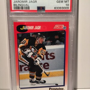 1991 Score Canadian Bilingual Jaromir Jagr #98 PSA 10 Gem Mint Pittsburgh Penguins - Graded/Encased & Authenticated - Low Pop