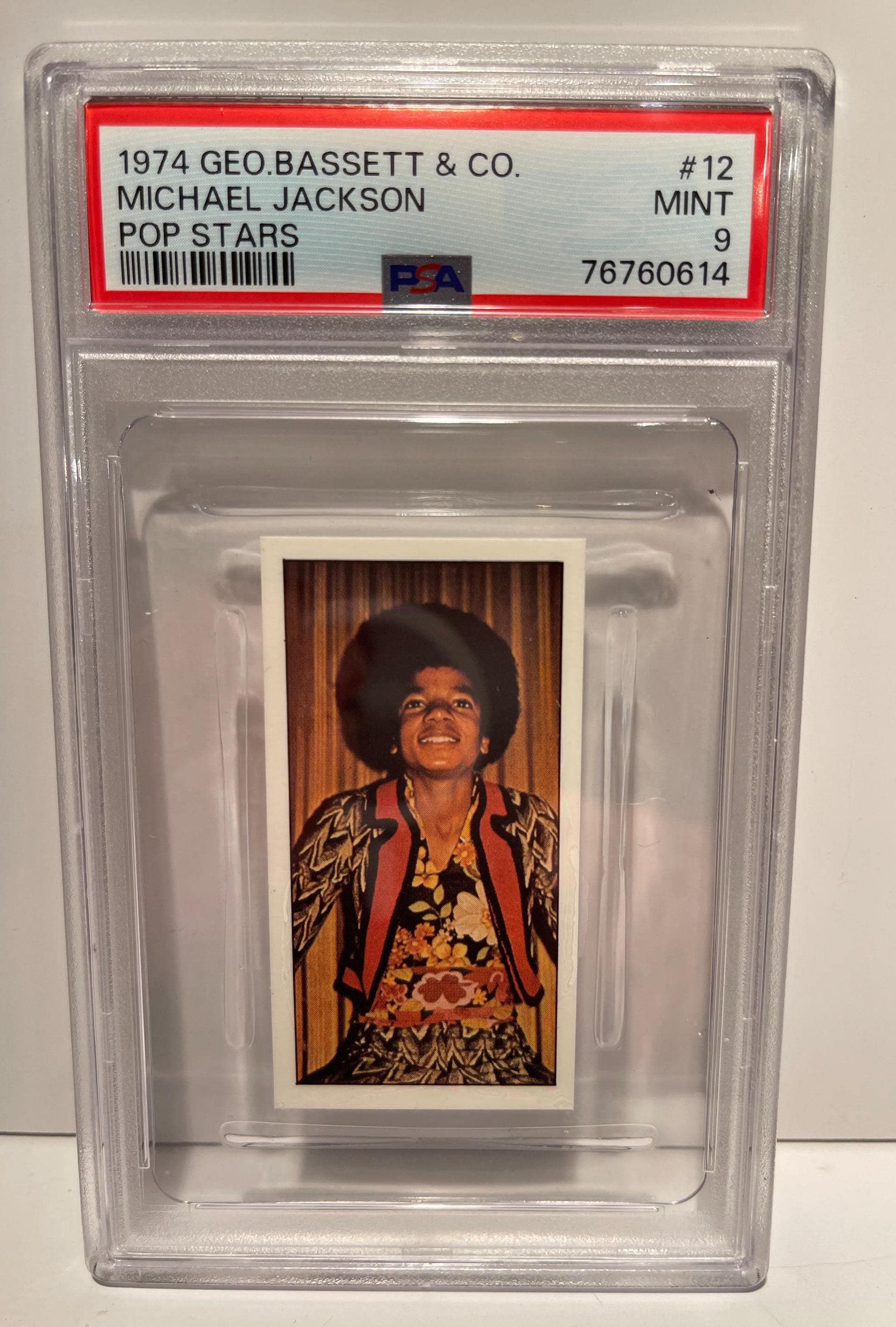 1974 Bassett Pop Stars Michael Jackson #12 PSA 9 MINT Graded