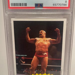 1985 Topps WWF #2 &quot;The Iron Sheik&quot; PSA 8 Rookie Card - Graded Encased