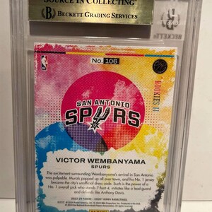 2023 Panini Court Kings Victor Wembanyama RC Level II Beckett BGS 10 image 2