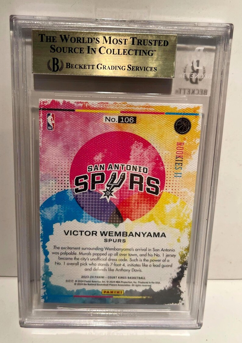 2023 Panini Court Kings Victor Wembanyama RC Level II Beckett BGS 10 image 2