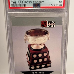1990 Pro Set &quot;Art Ross Trophy&quot; Wayne Gretzky PSA 10 Gem Mint Graded Encased
