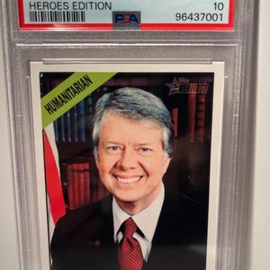 Jimmy Carter 2009 Topps American Heritage #74 Heroes Edition PSA 10 - Graded Encased RIP