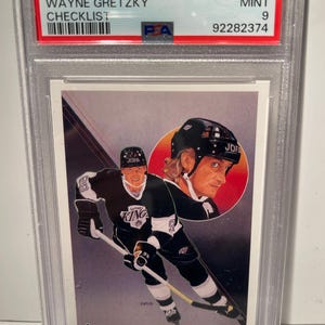 1990 Upper Deck French Wayne Gretzky Checklist PSA 9 Mint #30 Graded Encased