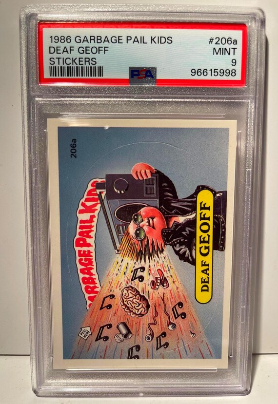 1986 Garbage Pail Kids Stickers #206a DEAF GEOFF PSA 9 Mint