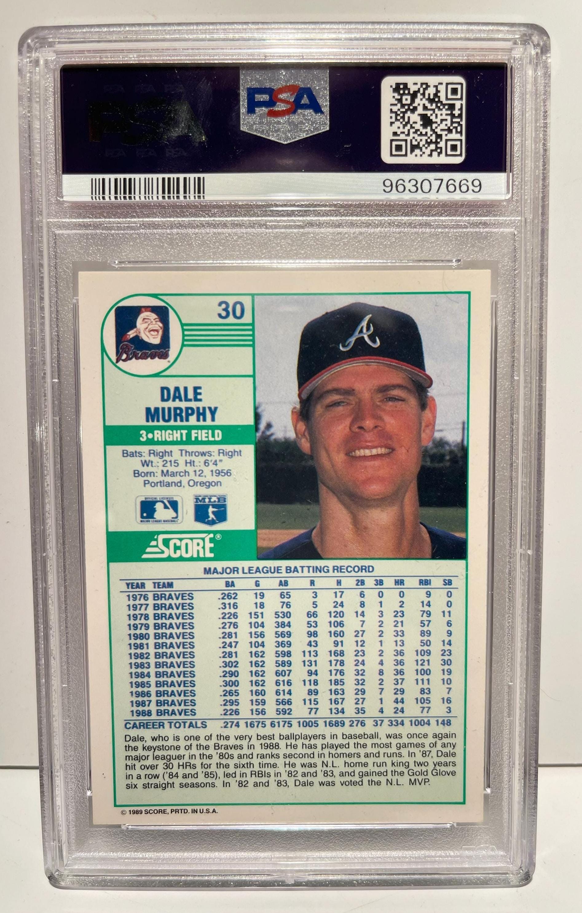 1989 Score Dale Murphy PSA 10 Gem Mint - Atlanta Braves Legend
