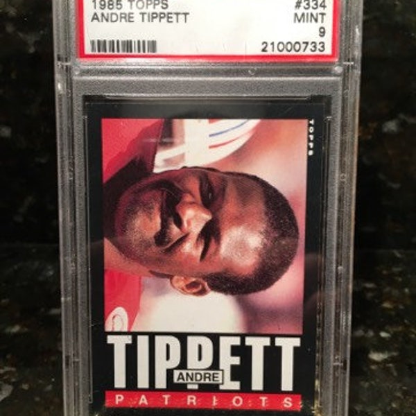 1985 Topps Andre Tippett PSA 9 Mint HOF!! Authenticated. Encased, Graded!