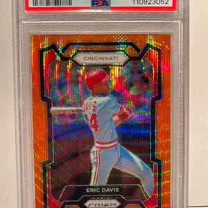 2024 Panini Prizm #128 Eric Davis Orange Wave 41/49 Reds PSA 10 POP 1