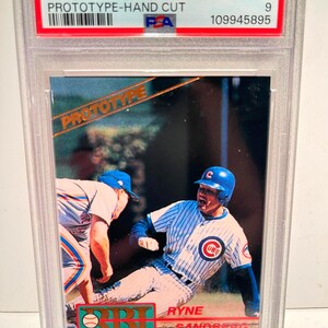 Ryne Sandberg 1991 RBI Magazine Cubs Prototyp Handgeschnitten PSA 9 Rare Rip Ryno!