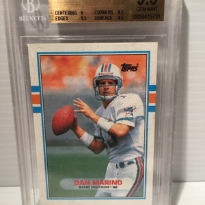 Dan Marino 1989 Topps - graded, authenticated, encased - Beckett BGS 9.5 Gem Mint! Miami Dolphins Legend