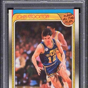John Stockton 1988-89 Fleer All-Star RC Rookie 127 Jazz PSA 9 MINT