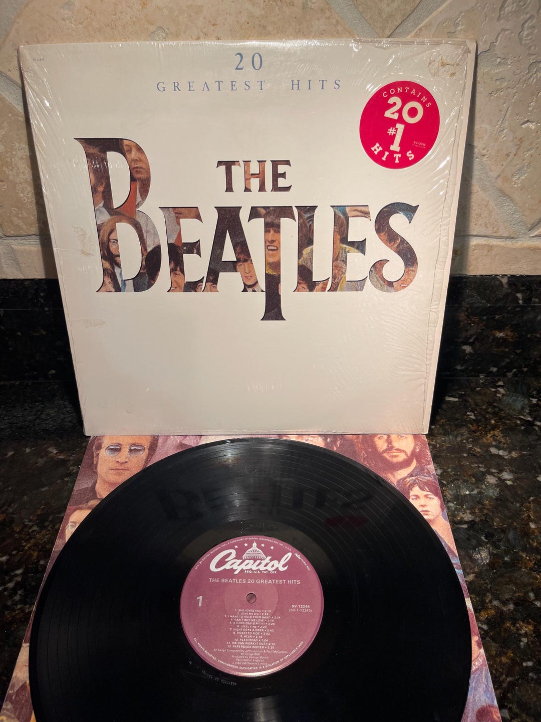 Beatles 20 Greatest Hits Vinyl Record LP - Lennon Harrison