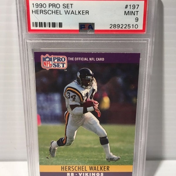 1990 Pro Set Herschel Walker - Mint PSA 9 - Graded, Encased & Authenticated - Vintage Card of the Legendary Buffalo Bills QB