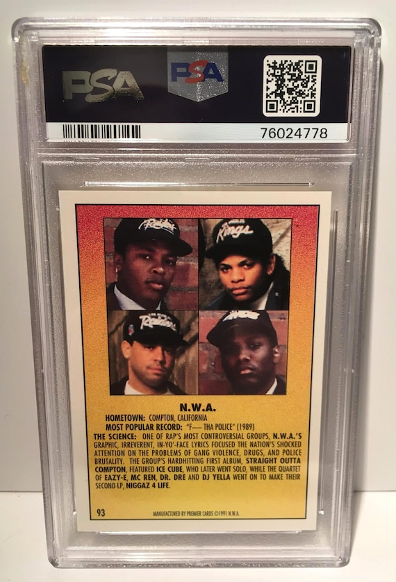 1991 Premier Rap Pack Trading Card #93 N.W.A. PSA 10 Gem Mint