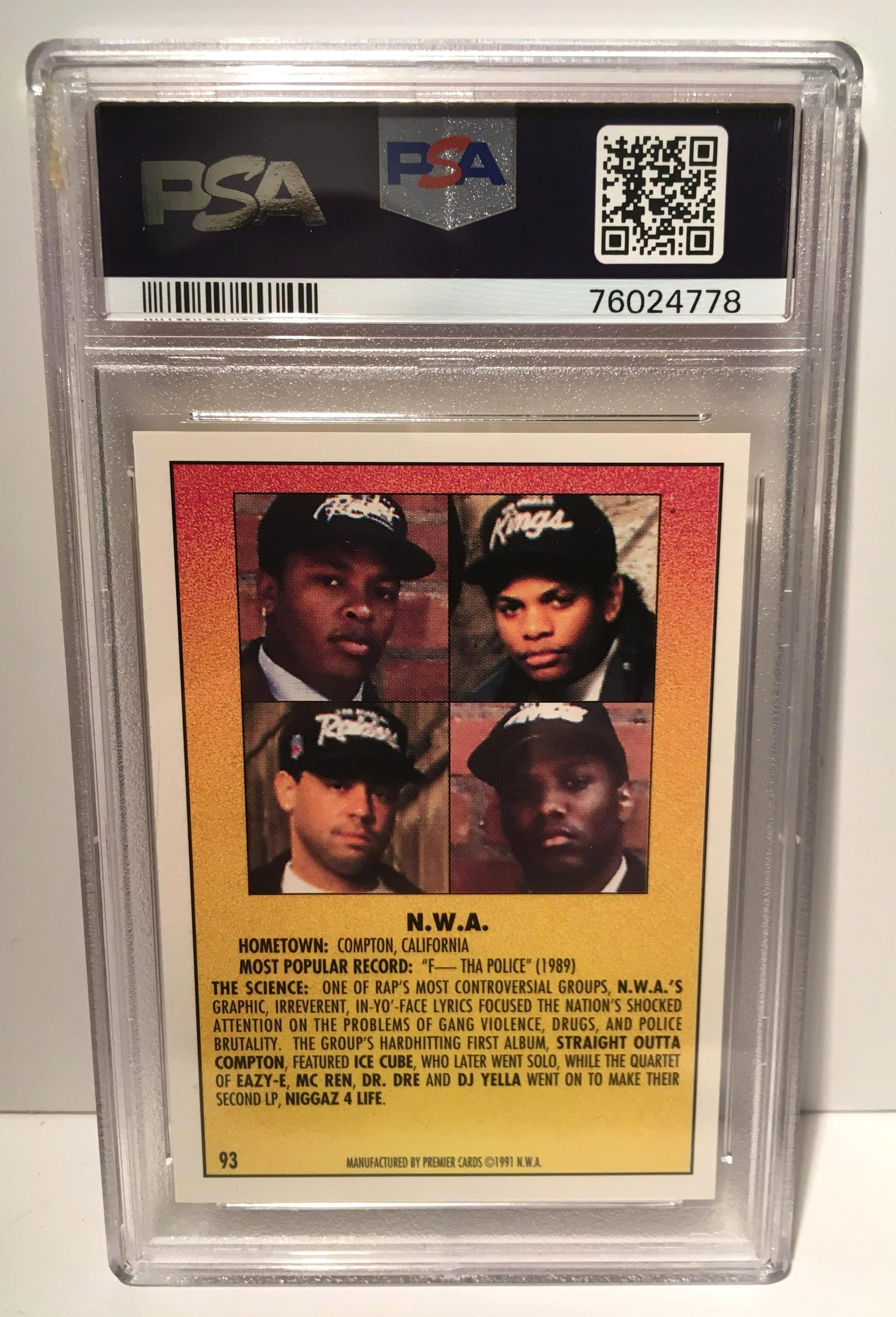 1991 Premier Rap Pack Trading Card #93 N.W.A. PSA 10 Gem Mint