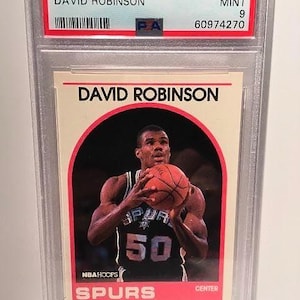 David Robinson 1989 Hoops PSA 9 Mint - Rookie Card Nice! - Authenticated/Encased Rare