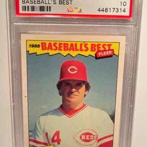 1986 Fleer Pete Rose Baseball&#39;s Best PSA 10 Graded Gem Mint Reds Legend