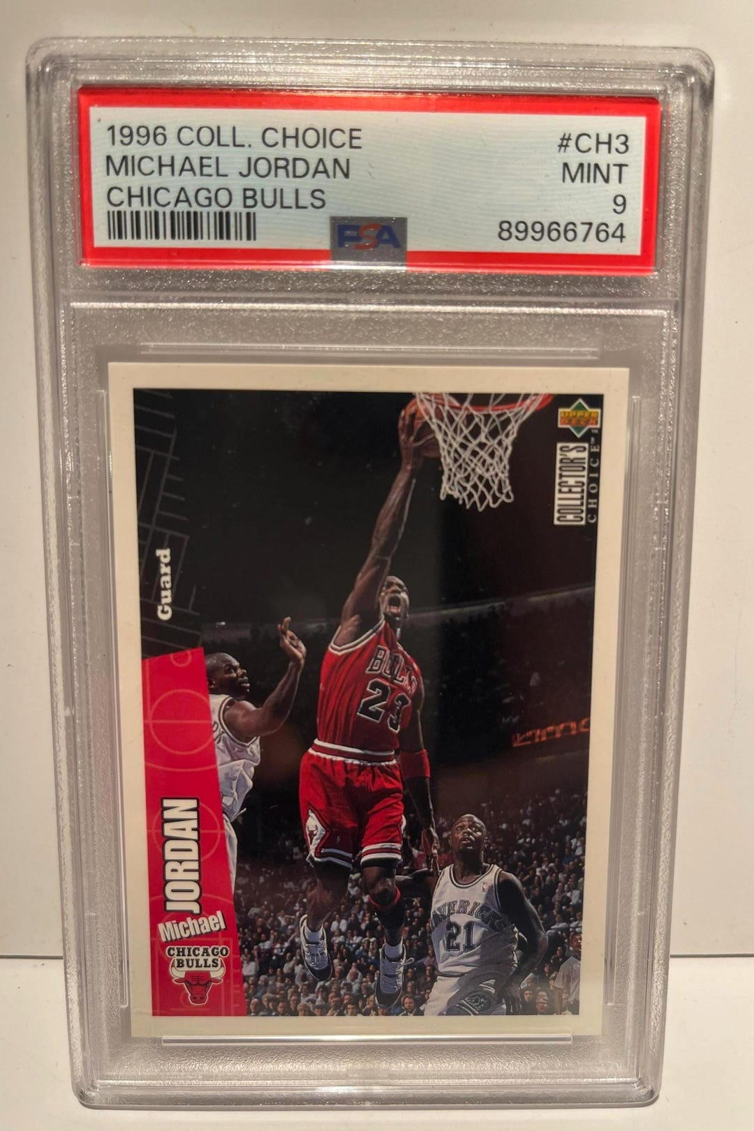 1996 Collector's Choice Bulls #CH3 MICHAEL JORDAN PSA 9 Mint