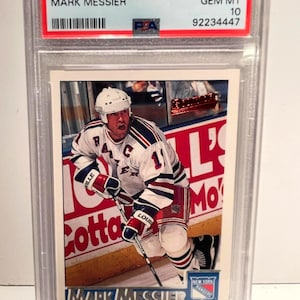 psa graded hockey cards Mark Messier 1995 Bowman Hockey Card PSA 10 Gem Mint Graded Encased - New  York Rangers HOF