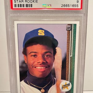 Ken Griffey Jr 1989 Upper Deck Rookie Calificado/Encapsulado y Autenticado Psa 9 Mint: ¡la tarjeta más popular del hobby!