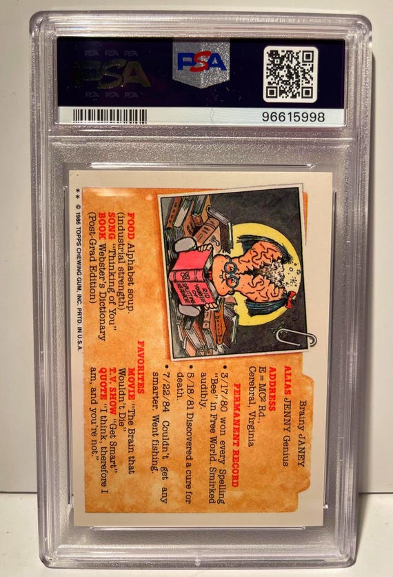 1986 Garbage Pail Kids Stickers #206a DEAF GEOFF PSA 9 Mint