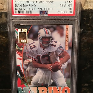 1995 Collector's Edge Black Label 22k Gold Dan Marino Miami Dolphins HOF PSA 10 Rare